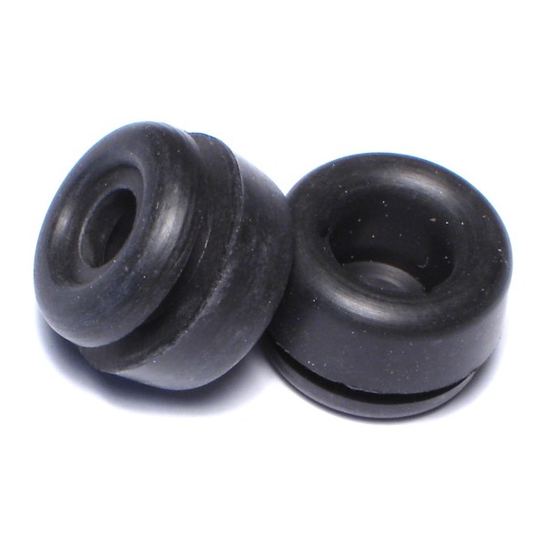 Midwest Fastener 3/8" x 3/4" x 1/2" Black Rubber Grommets 1 12PK 64376